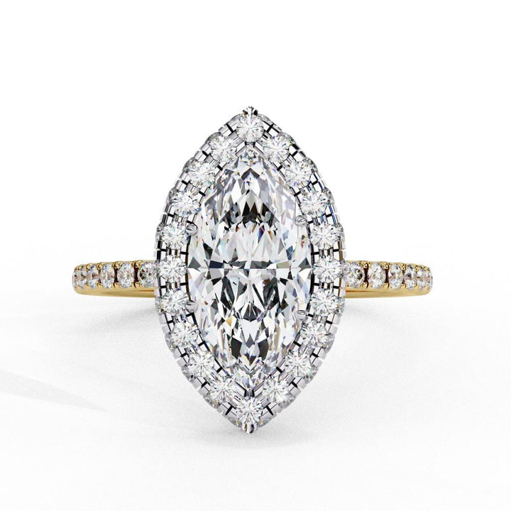 Marquise Unique Halo Engagement Ring