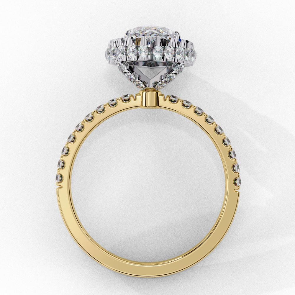 Marquise Unique Halo Engagement Ring