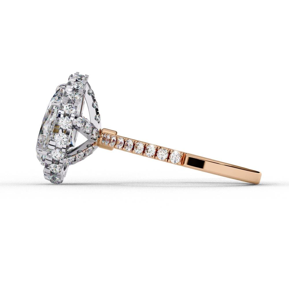 Pear Unique Halo Engagement Ring