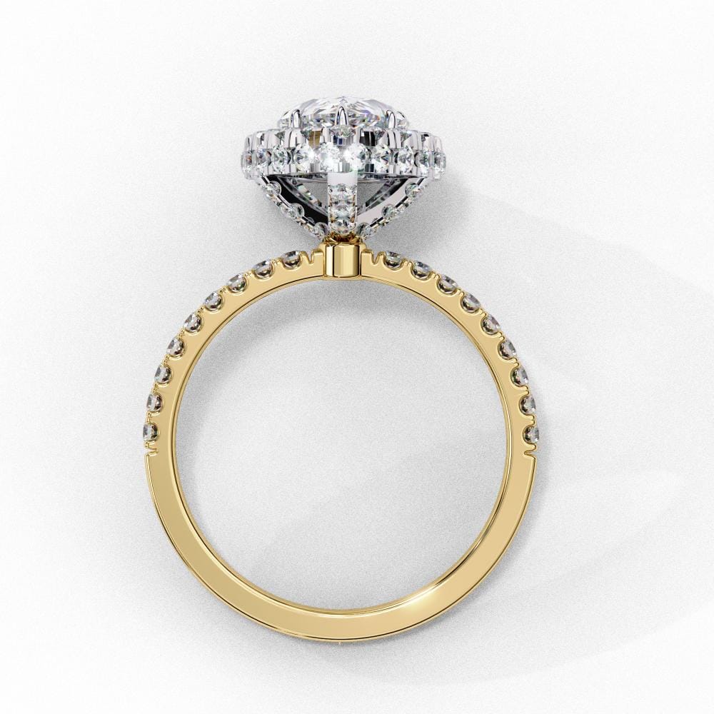Pear Unique Halo Engagement Ring