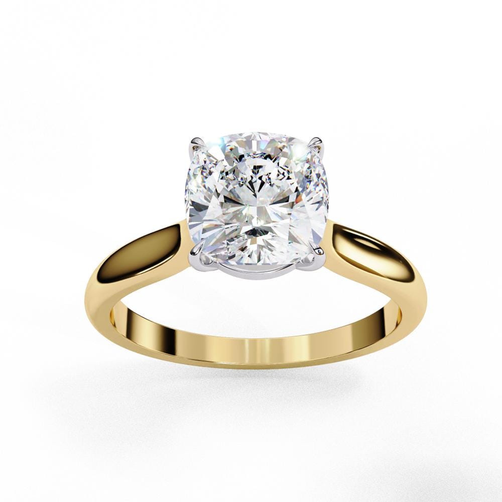 Cushion Solitaire 4 claw Engagement Ring