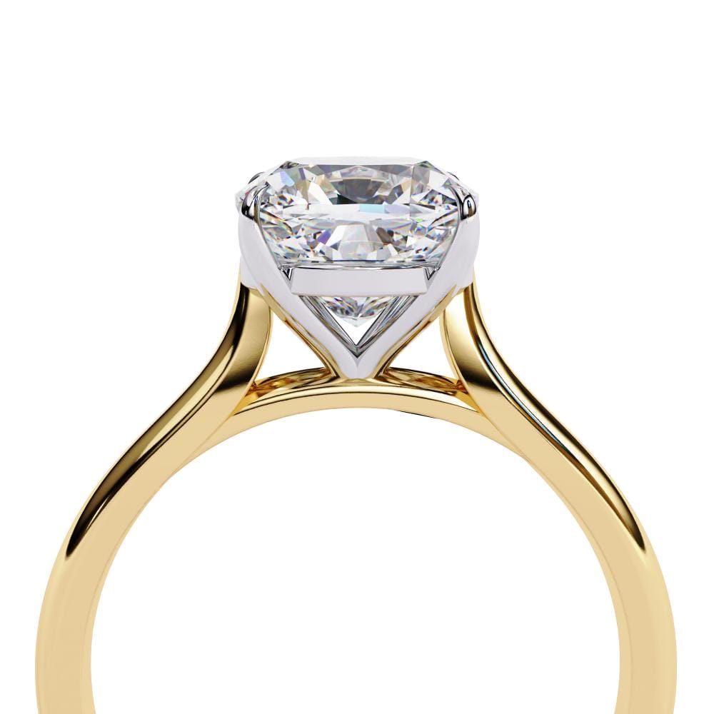 Cushion Solitaire 4 claw Engagement Ring