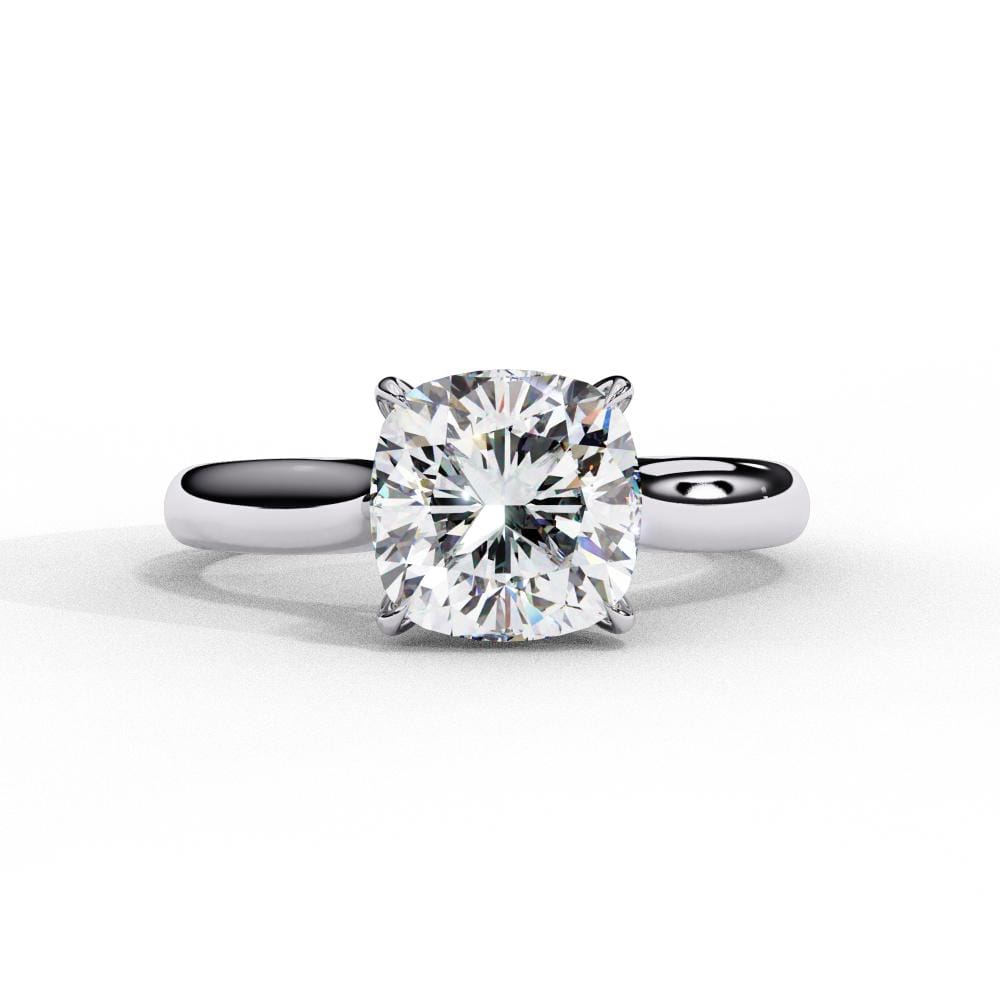 Cushion Solitaire 4 claw Engagement Ring