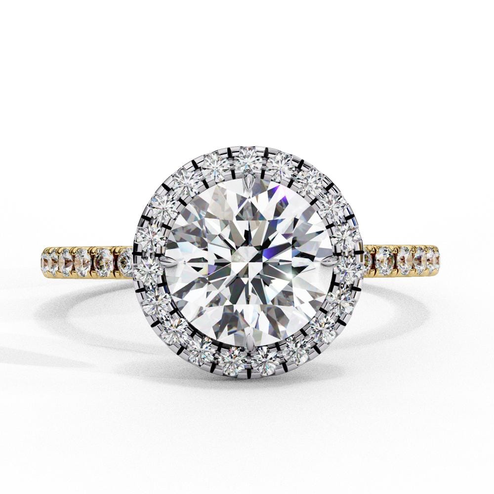 round halo engagement ring
