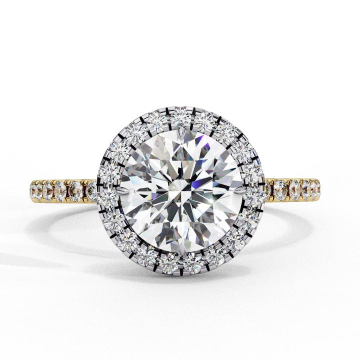 round halo engagement ring