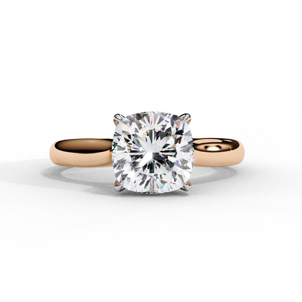 Cushion Solitaire 4 claw Engagement Ring