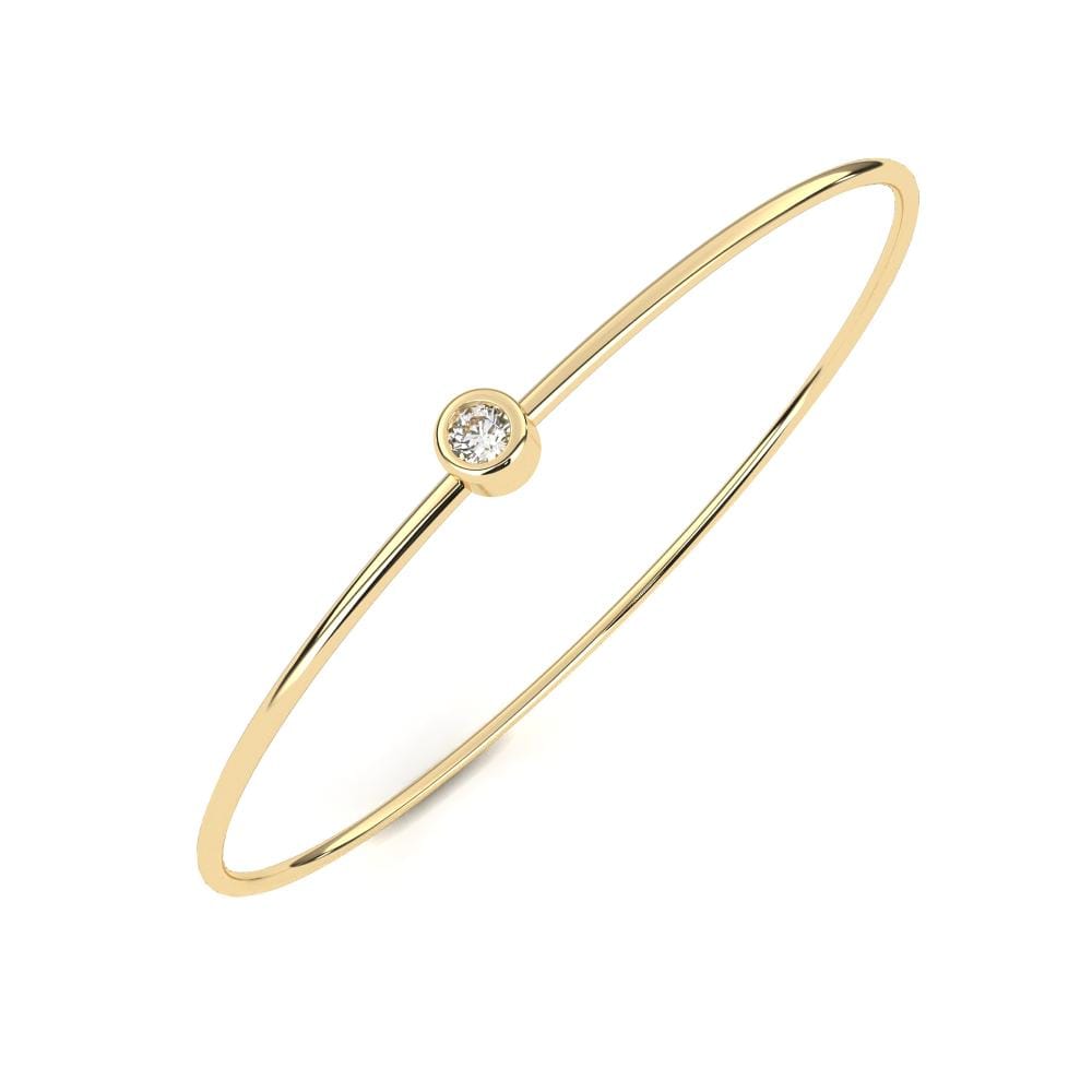 Round Moissanite Diamond with Oval Shape Bangle
