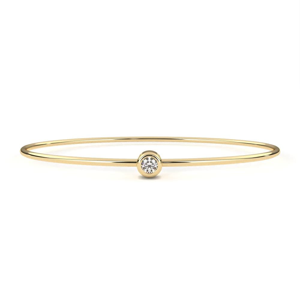 Round Moissanite Diamond With Oval Shape Bangle