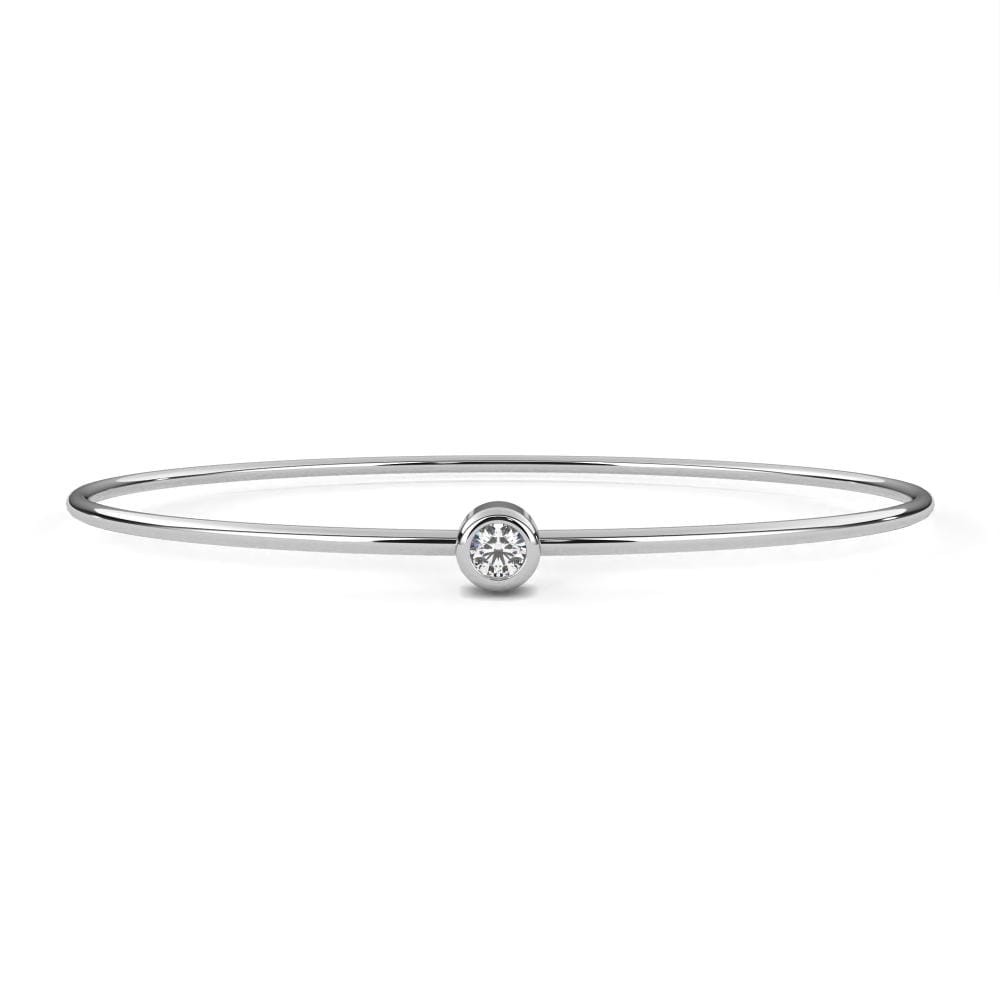 Round Moissanite Diamond with Oval Shape Bangle