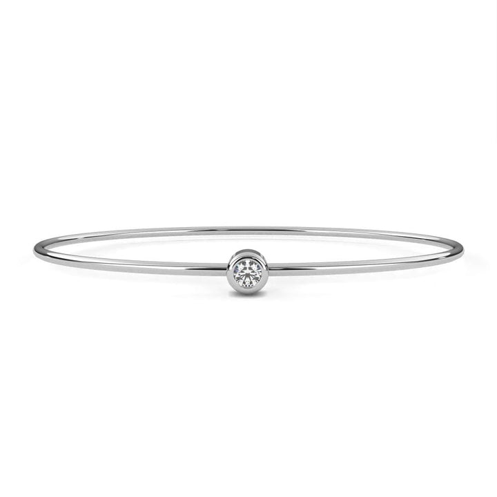 Round Moissanite Diamond with Oval Shape Bangle