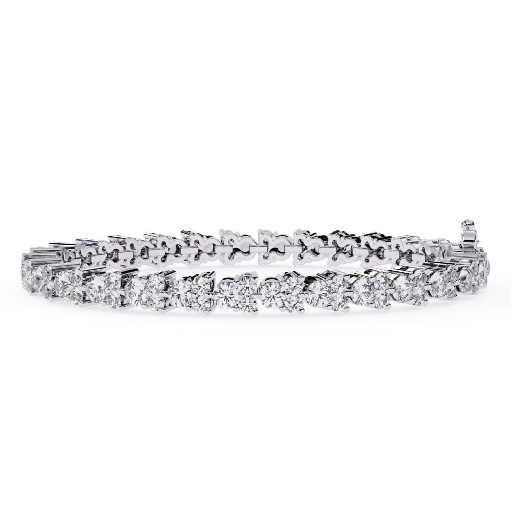 Trio Round Tennis Moissanite Bracelet
