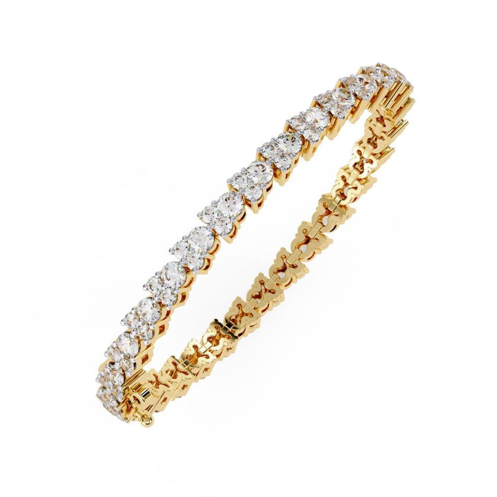 Trio Round Tennis Moissanite Bracelet