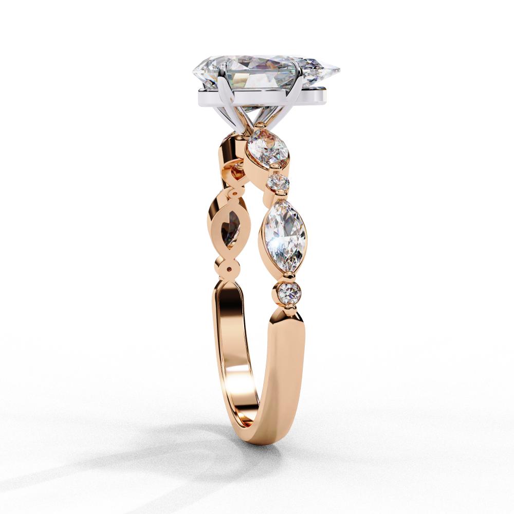Pear Solitaire With Accent Engagement Ring
