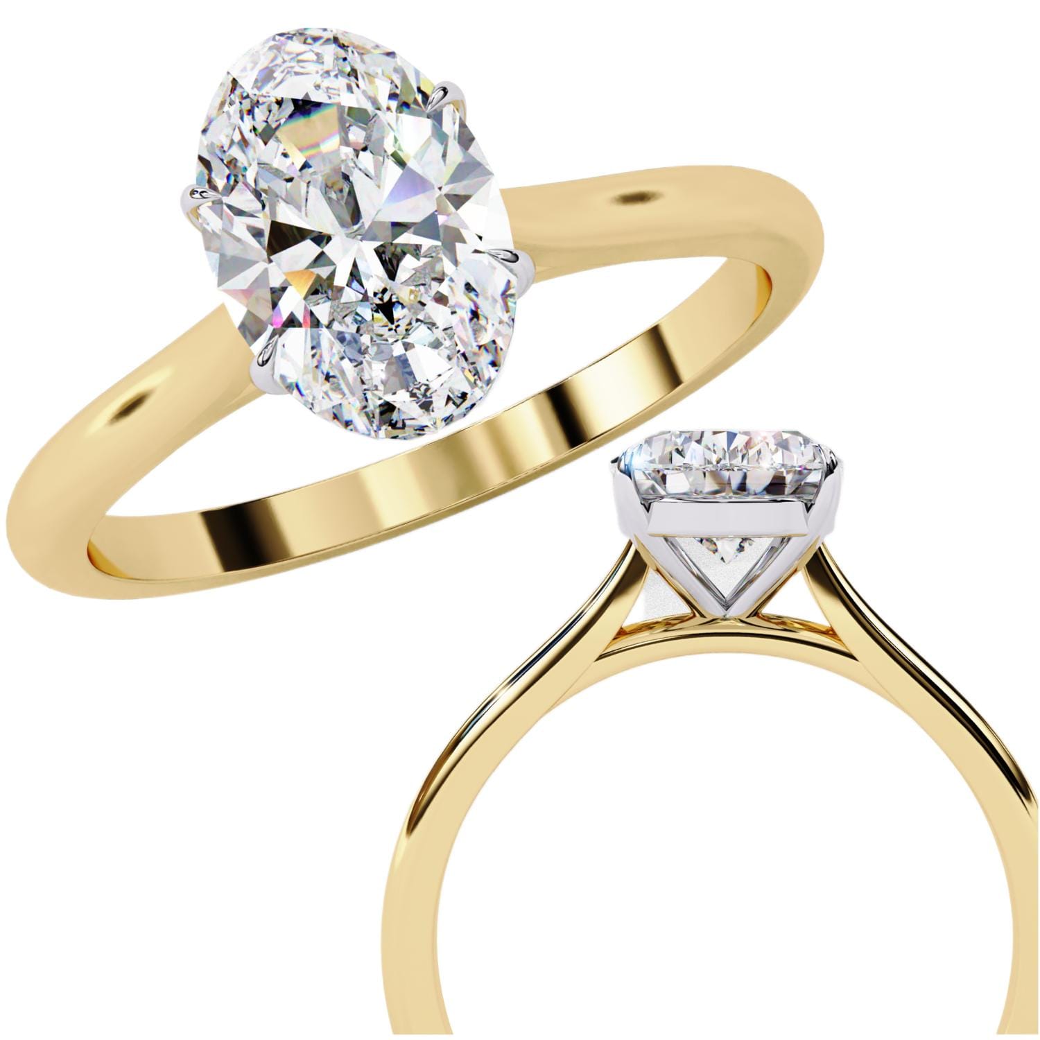 Oval 4 Claw Solitaire Engagement ring
