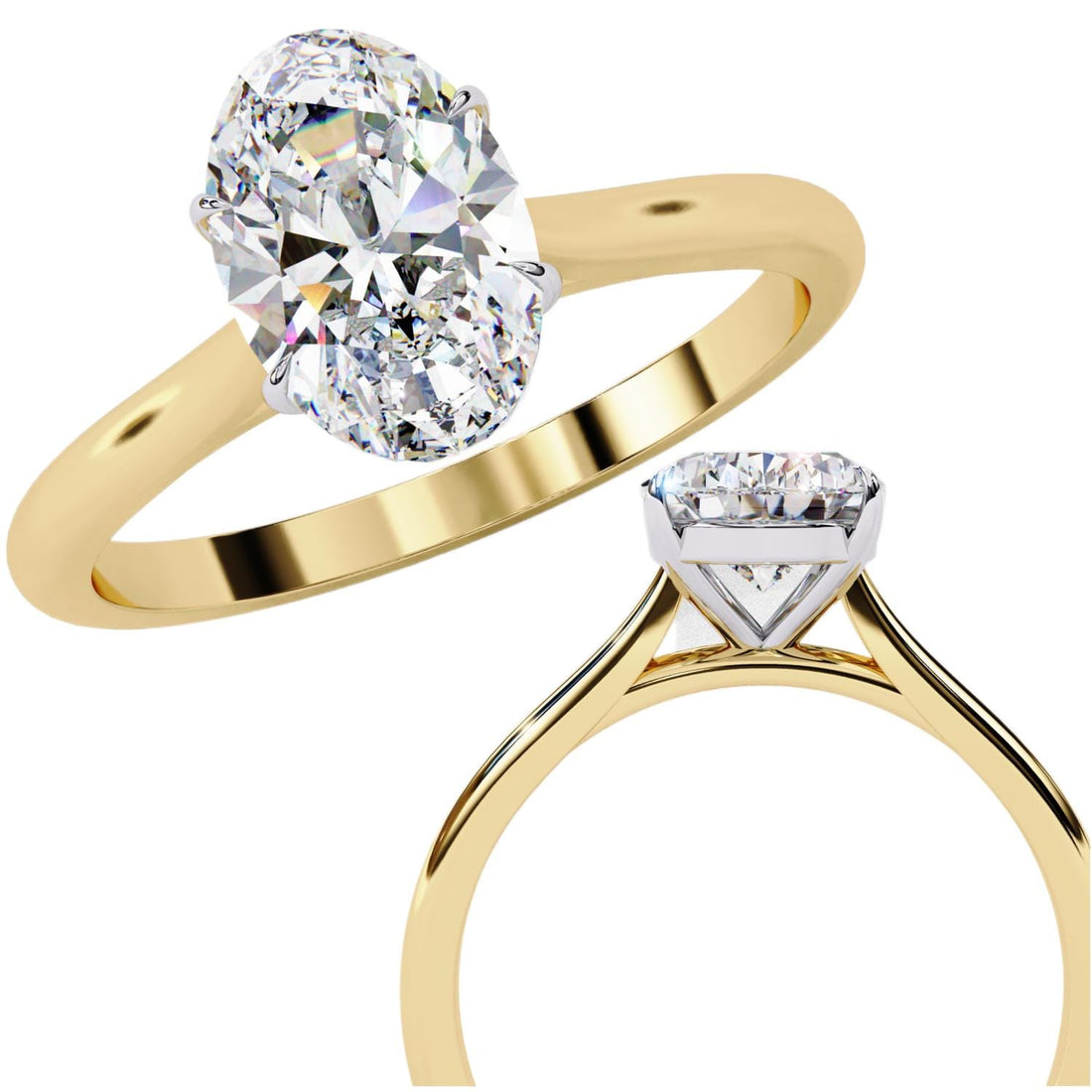 Oval 4 Claw Solitaire Engagement ring