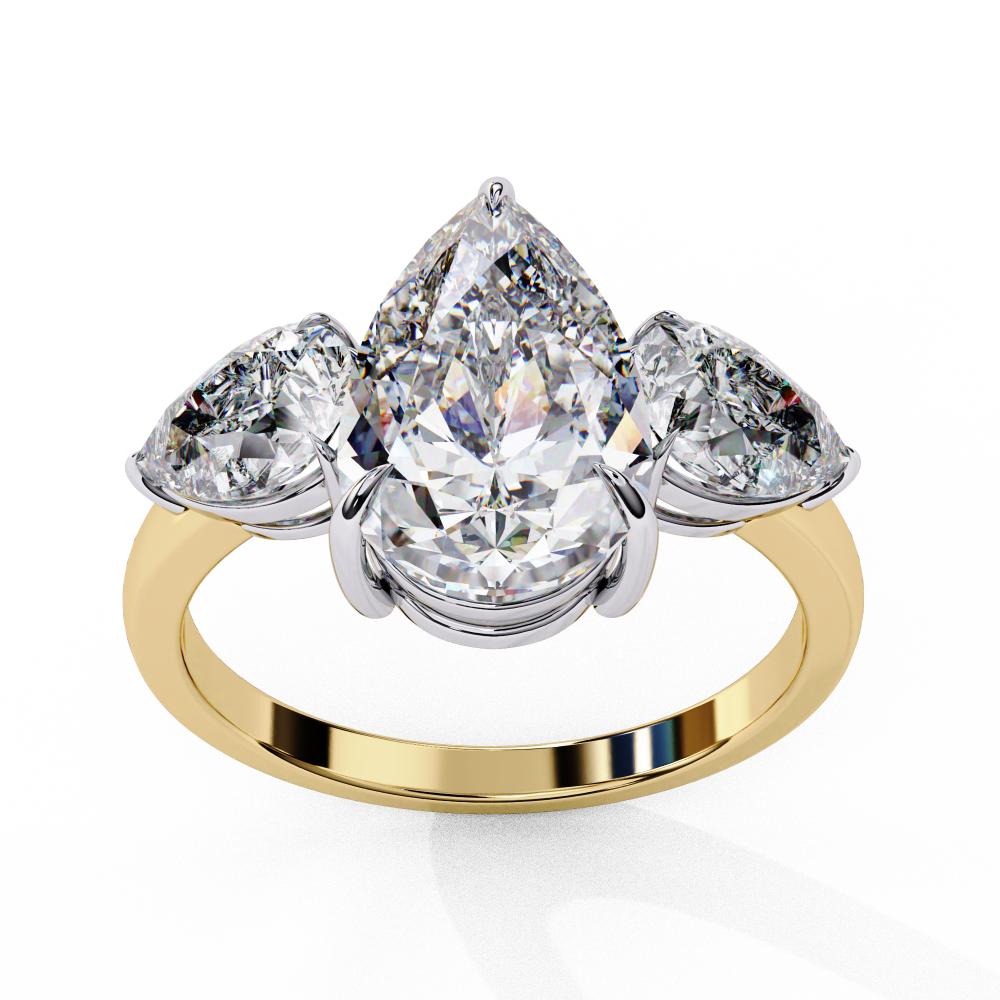Pear Three Stone Engagement Ring