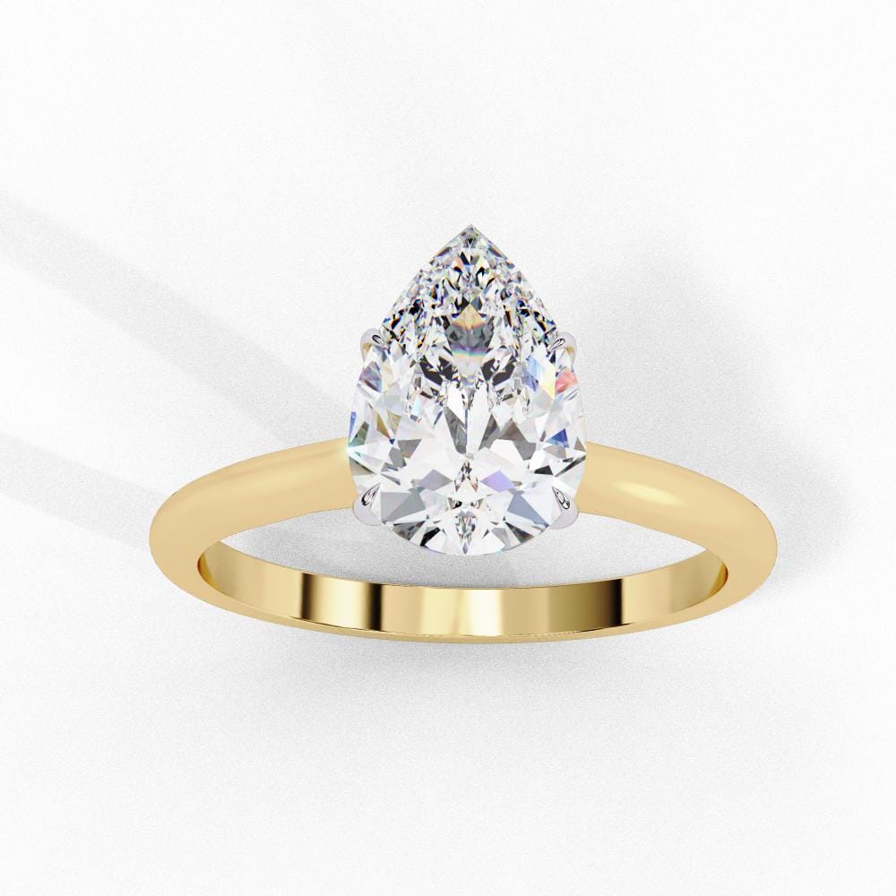 Pear 4 Claw Solitaire Engagement ring