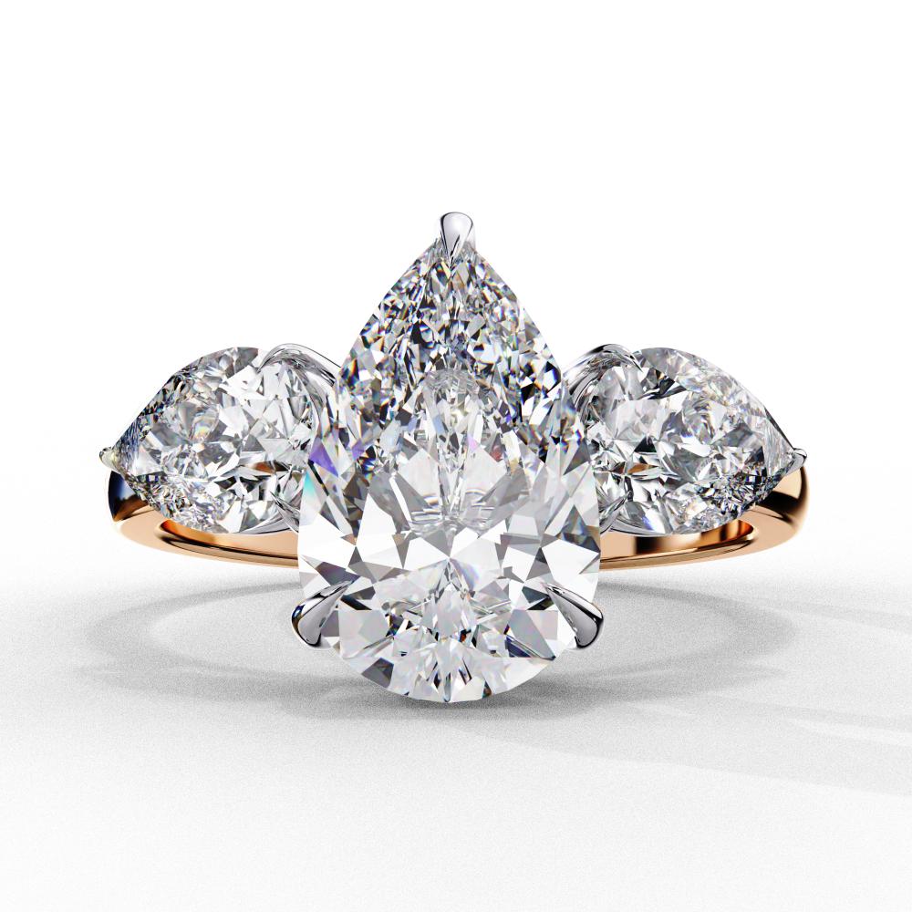 Pear Three Stone Engagement Ring