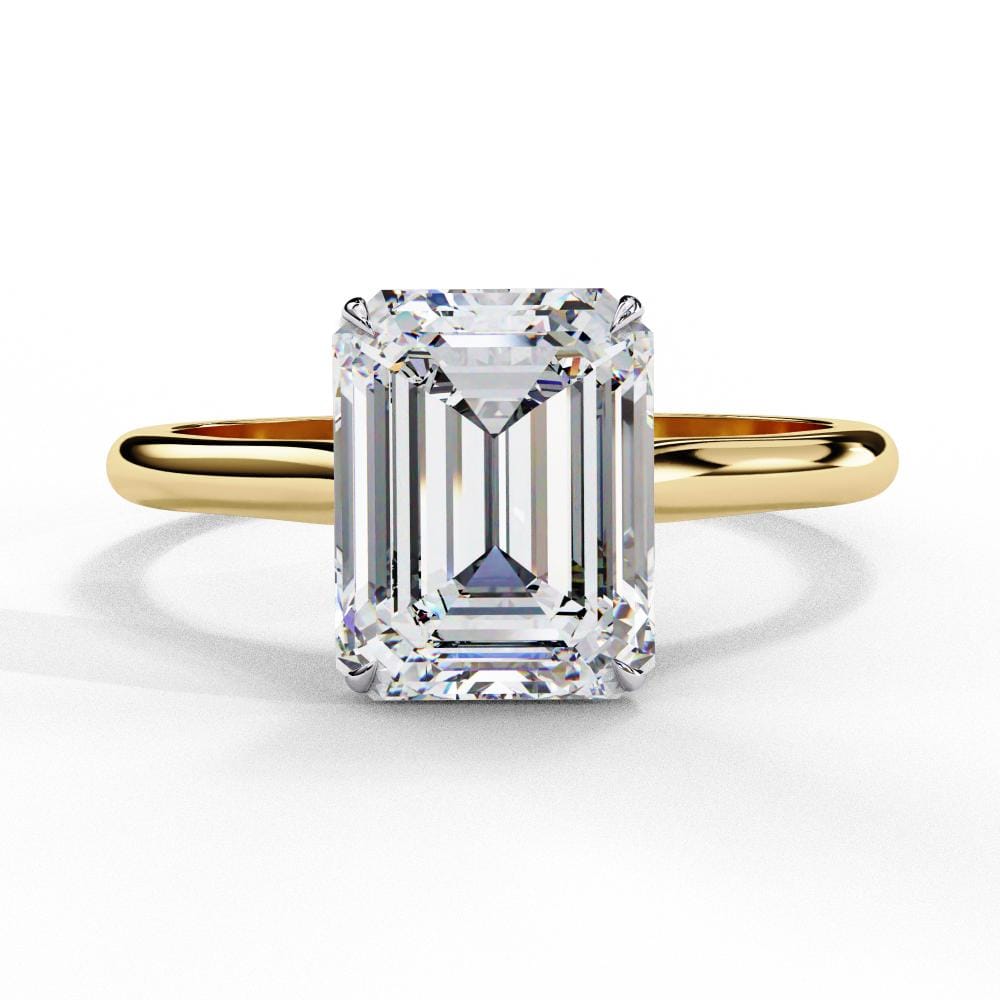 Emerald 4 Claw Solitaire Engagement Ring