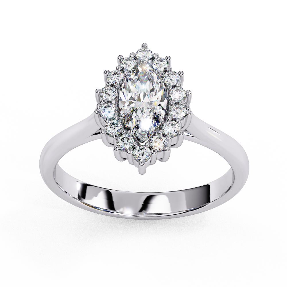 Marquise Vintage Halo Engagement Ring