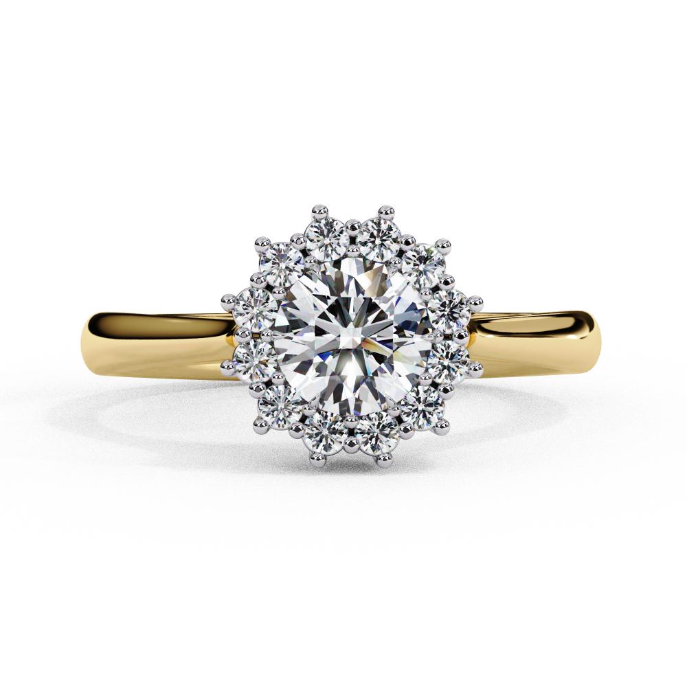 round halo vintage diamond engagement ring