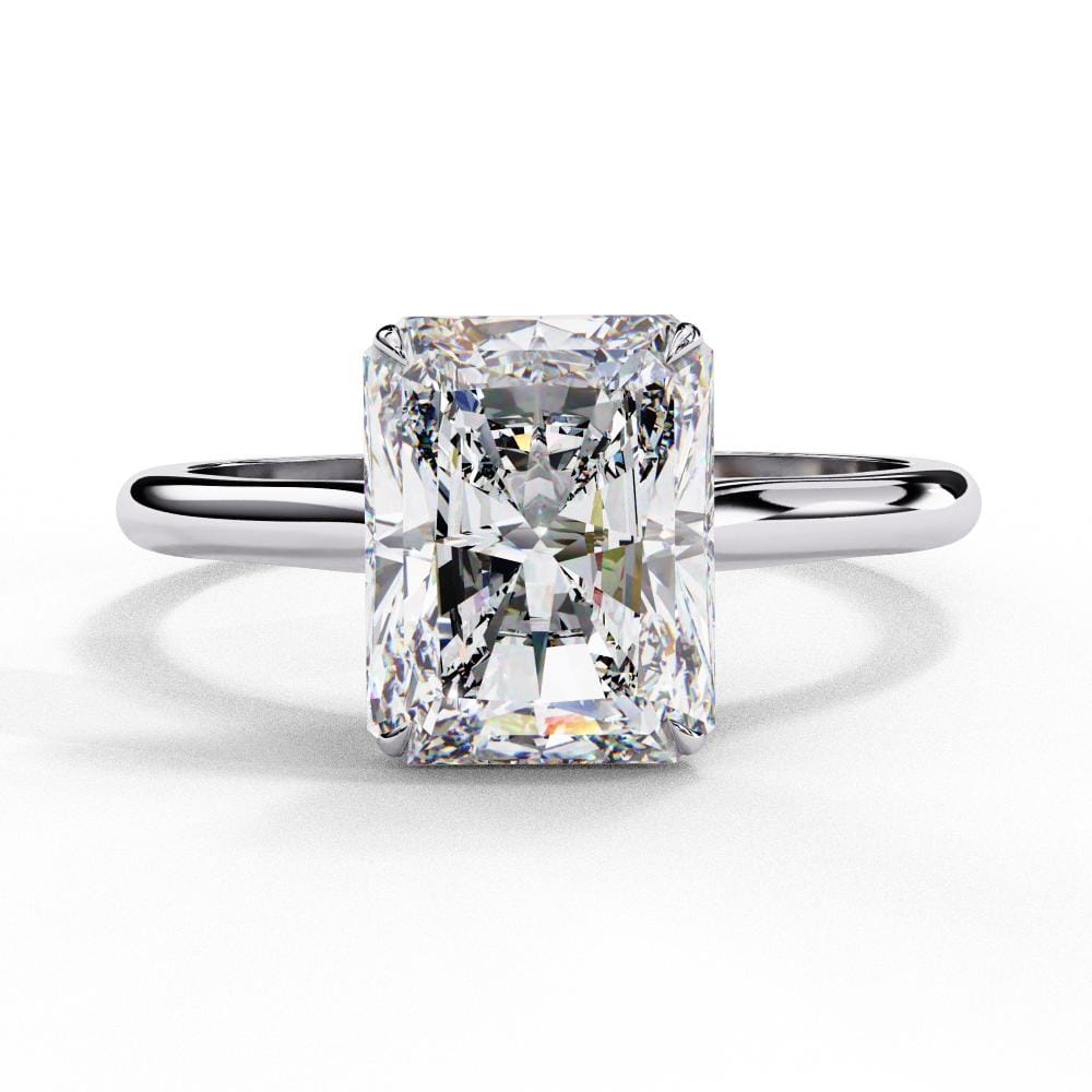 Radiant 4 Claw Solitaire Engagement ring