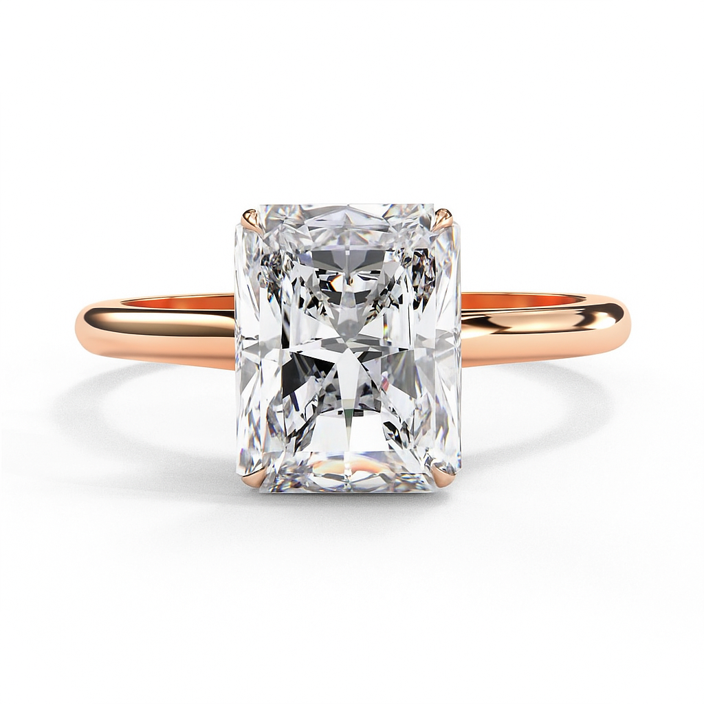 Radiant 4 Claw Solitaire Engagement ring
