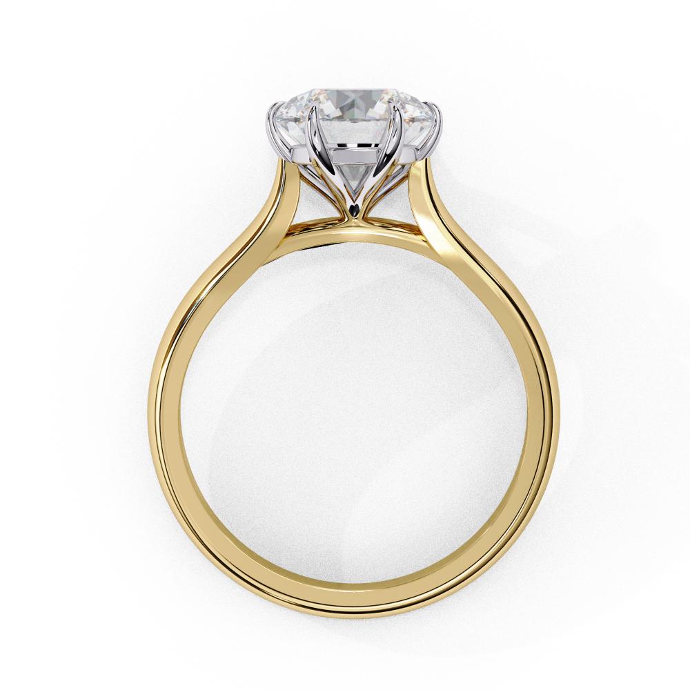 Round Solitaire with 6 Claw Prong Engagement ring