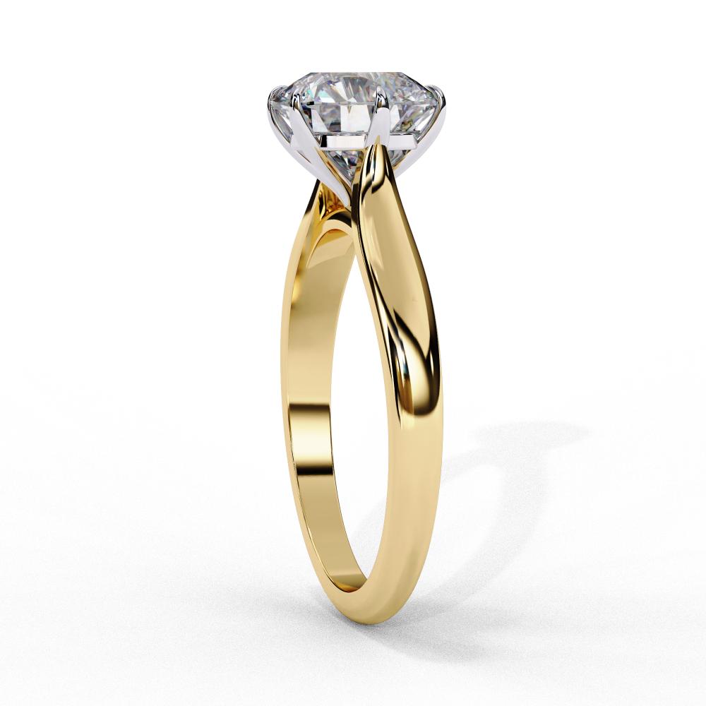 Round Solitaire with 6 Claw Prong Engagement ring