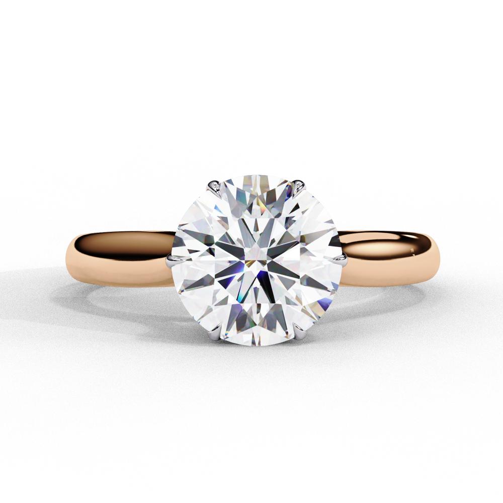 Round Solitaire with 6 Claw Prong Engagement ring