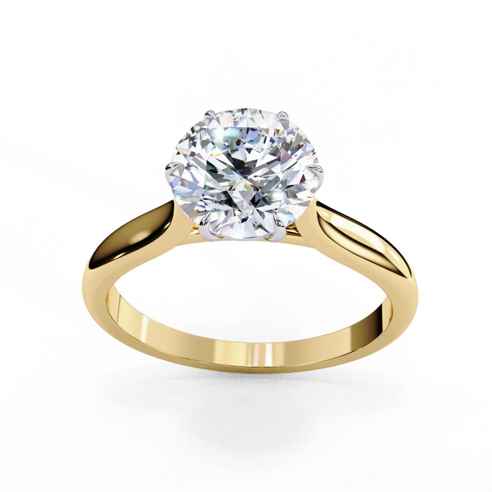 Round Solitaire with 6 Claw Prong Engagement ring