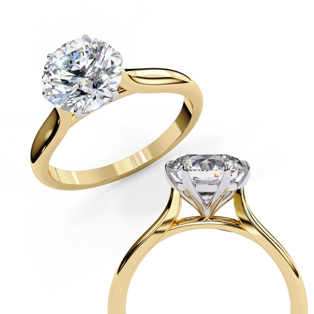 Round Solitaire with 6 Claw Prong Engagement ring