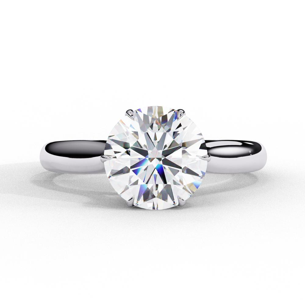 Round Solitaire with 6 Claw Prong Engagement ring