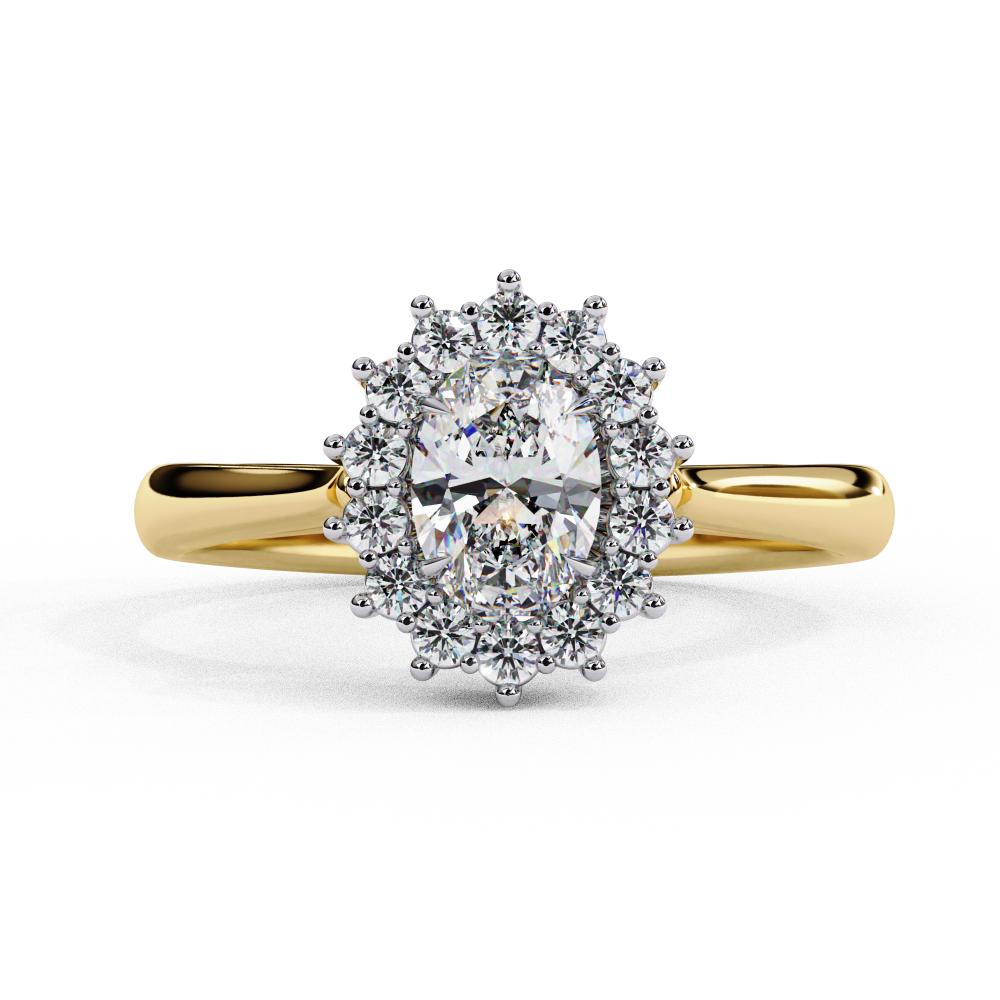 Vintage Oval Halo Engagement Ring