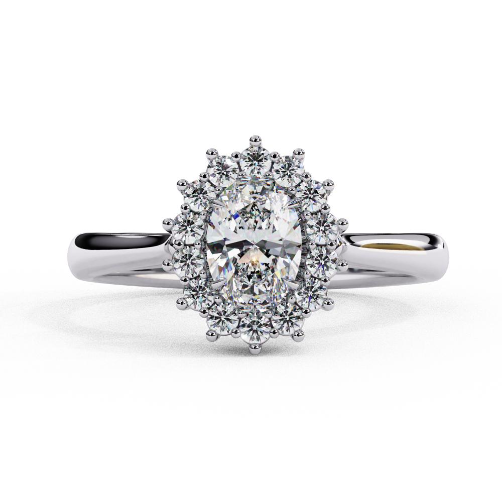 Oval Vintage Halo Engagement Ring