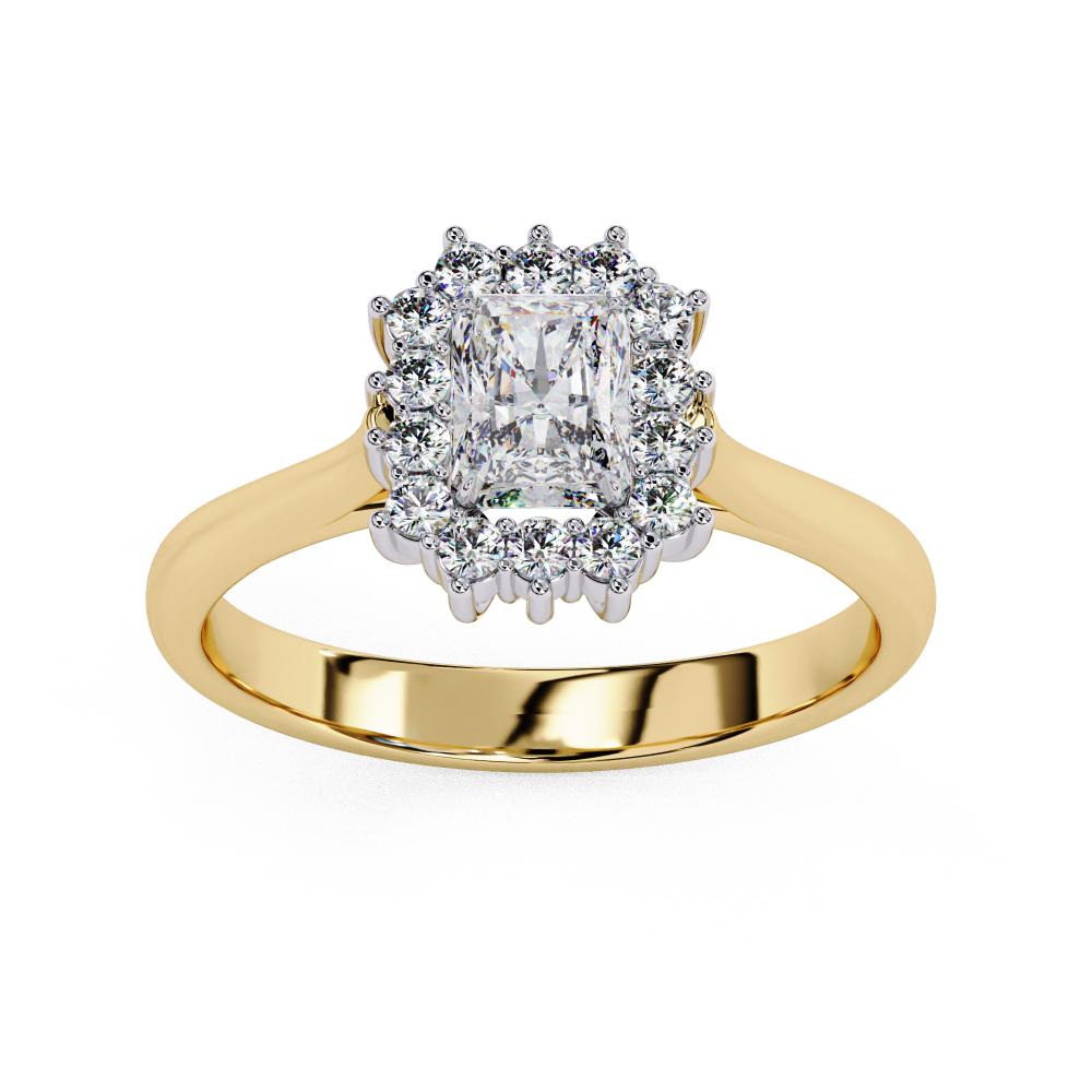Radiant Vintage Halo Engagement Ring