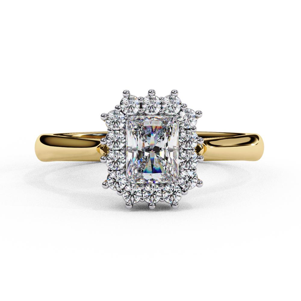 Radiant Vintage Halo Engagement Ring