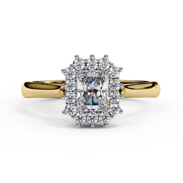 Radiant Vintage Halo Engagement Ring