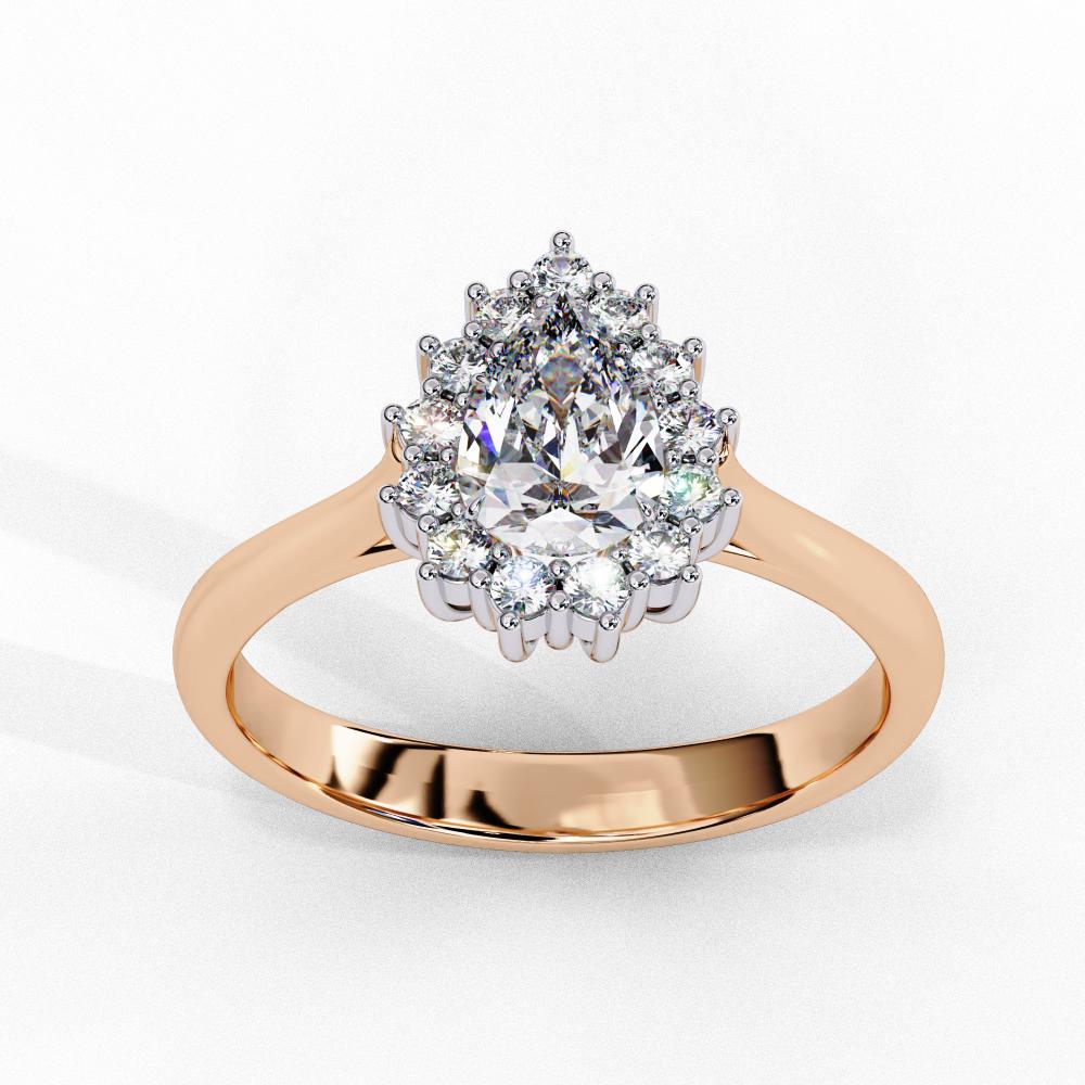 Pear Vintage Halo Engagement Ring