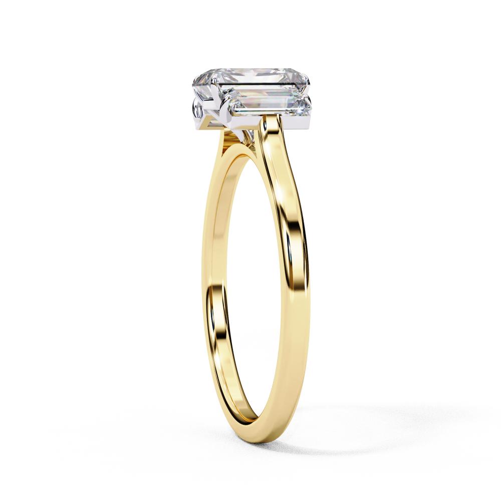 Radiant Three Stone with Cathedral Engagement Ring