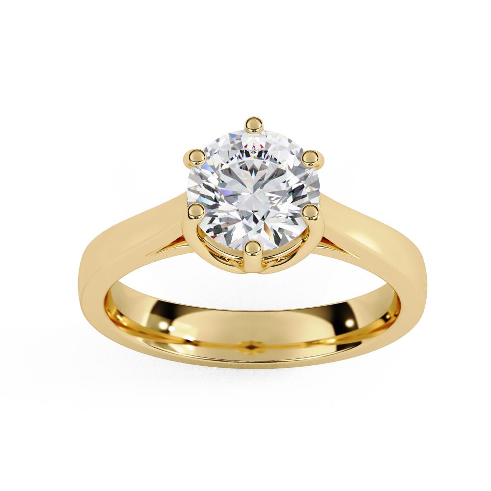 Round Solitaire with Unique Style Engagement Ring