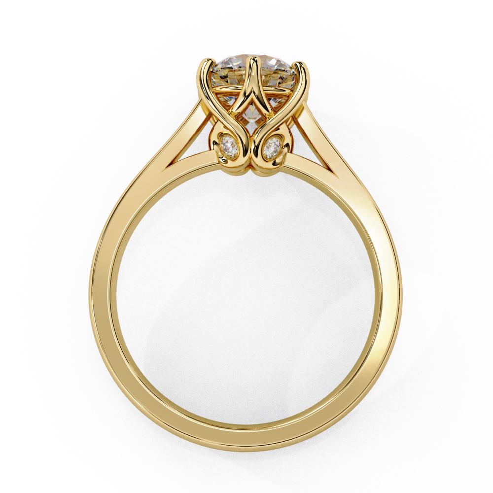 Round Solitaire with Unique Style Engagement Ring