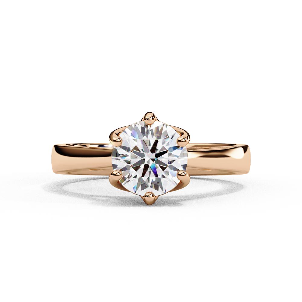 Round Solitaire with Unique Style Engagement Ring