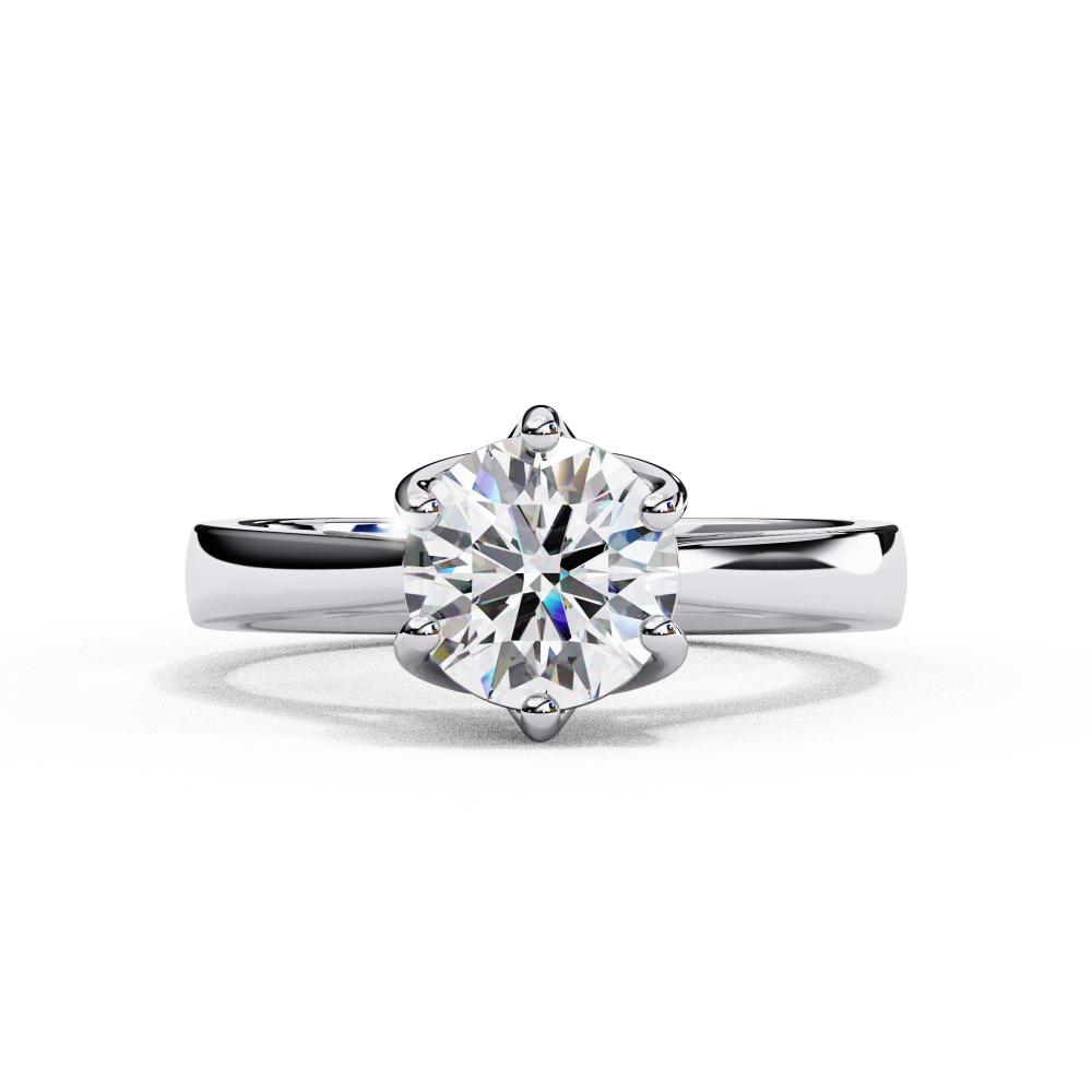 Round Solitaire with Unique Style Engagement Ring