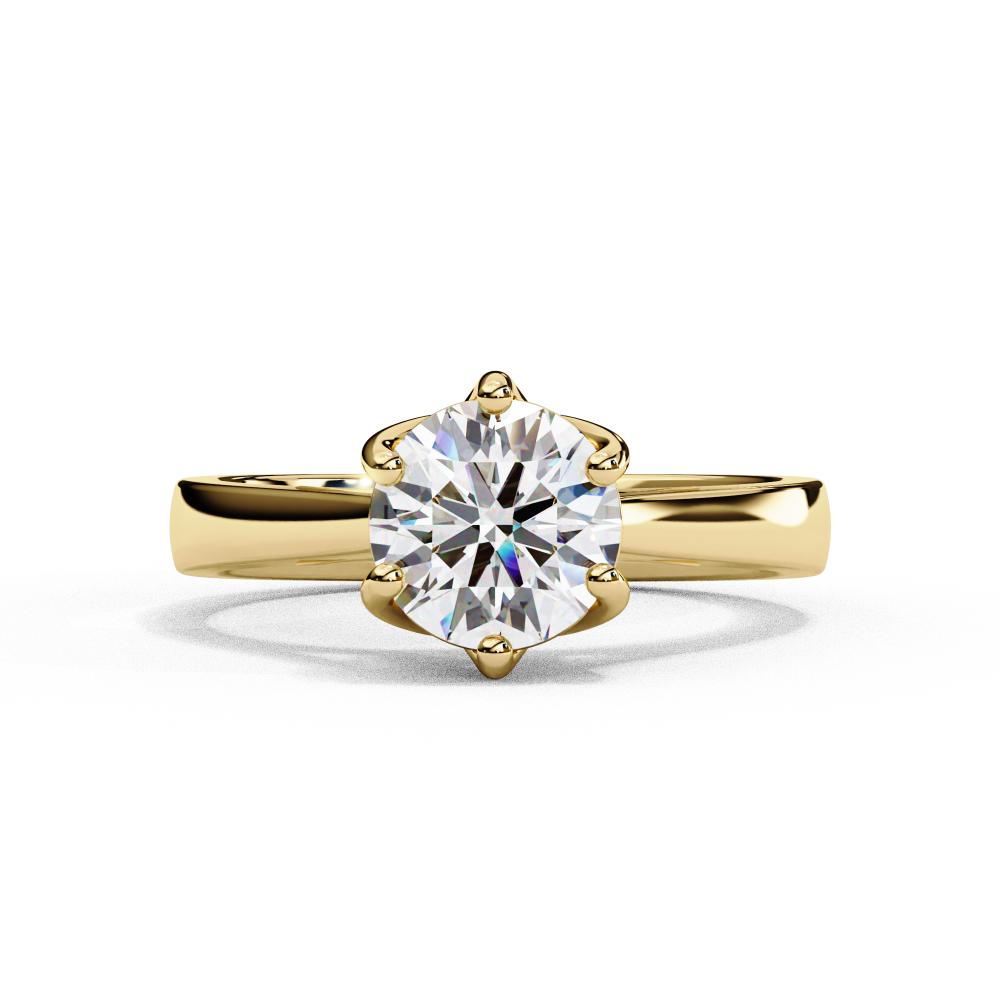 Round Solitaire with Unique Style Engagement Ring