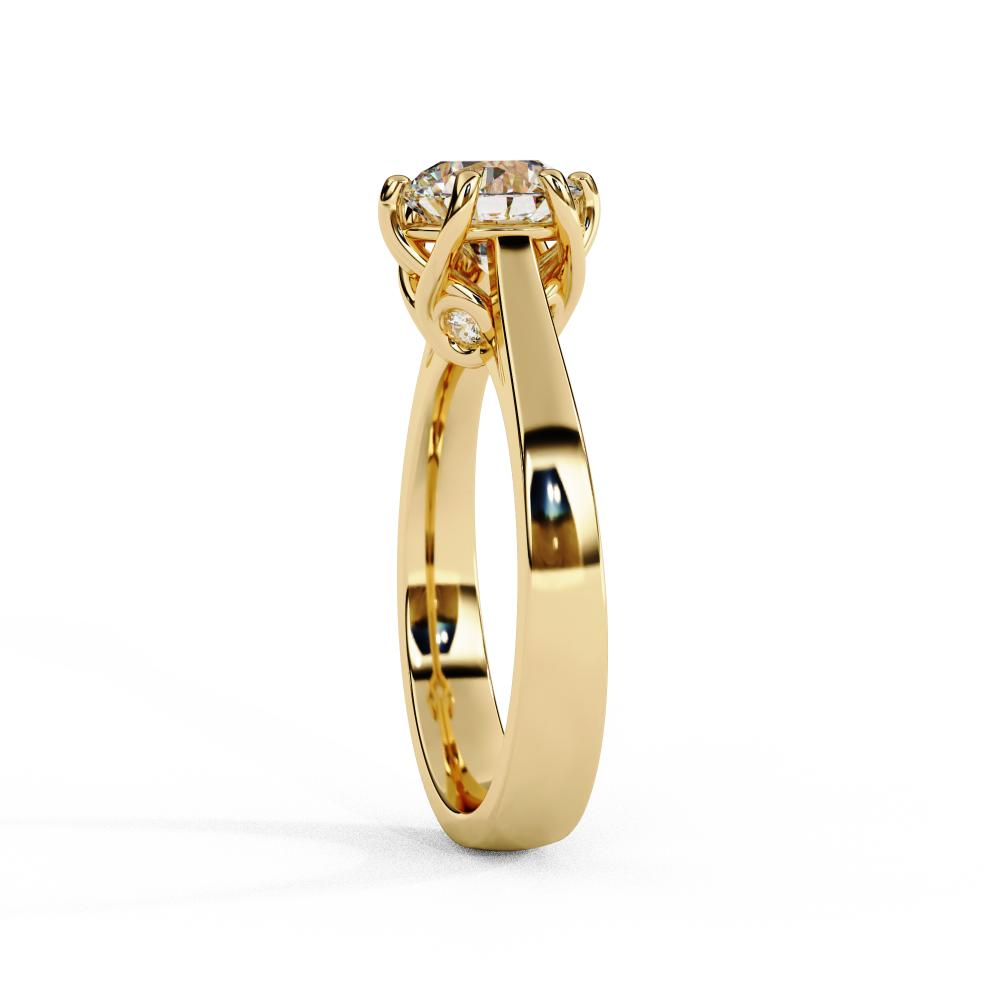 Round Solitaire with Unique Style Engagement Ring