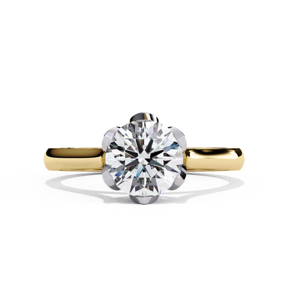 Round Cathedral with Flower Prong Engagement Ring