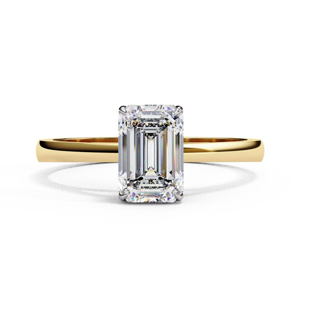 emerald cut cathedral engagement ring
