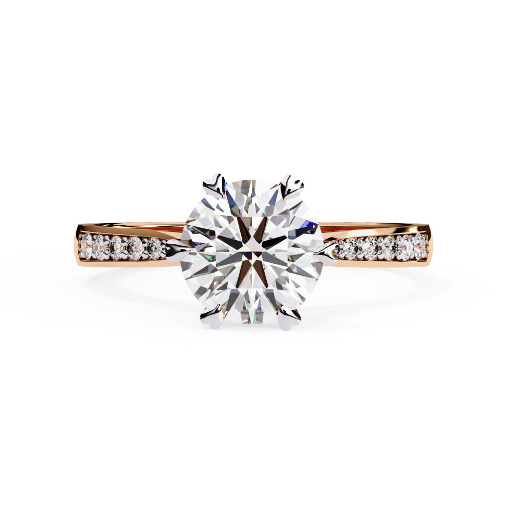 Round Prime Cathedral Engagement Ring