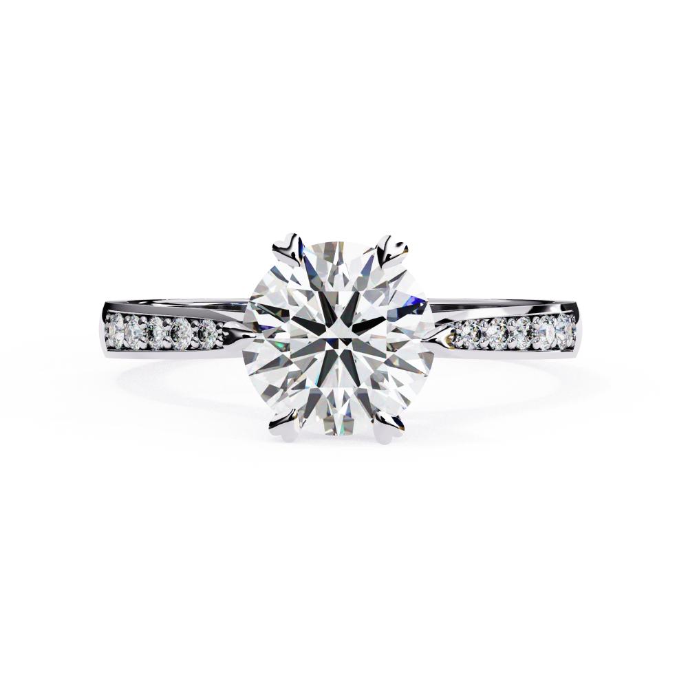 Round Prime Cathedral Engagement Ring